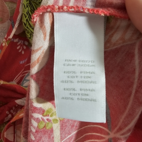 Anthro Deletta Floral Print V-Neck Top - Picture 3 of 4